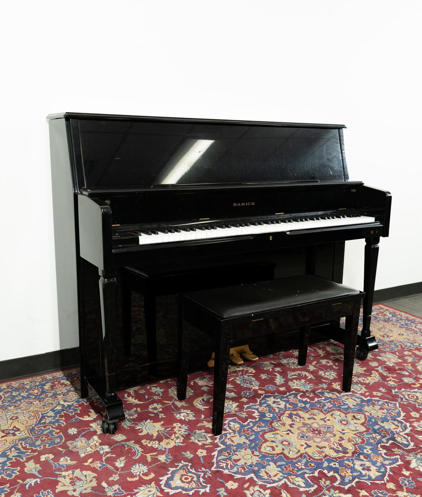 Samick 46 SU147 Upright Piano Polished Ebony SN: IPC00766